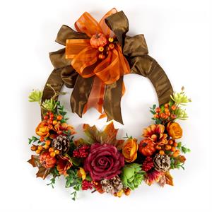 Dawn Bibby Autumn Rose & Berry Wrapped Wreath Kit - 895605