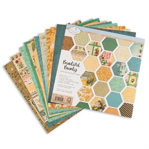 Elizabeth Craft Designs Beautiful Bounty 12x12" Patterned Cardstock Paper - 12 Double-Sided Sheets - 24 Designs - 250gsm - 897406