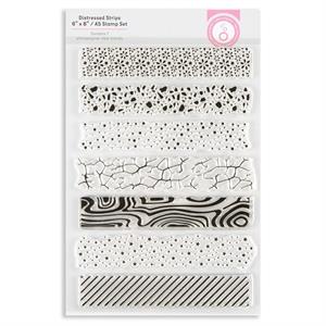 Tonic Studios A5 Stamps Set - Distressed Strip Pattern - 7 Stamps - 901030