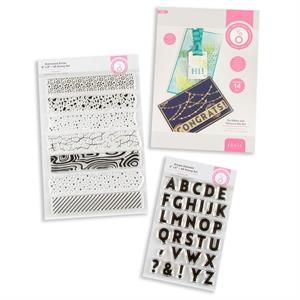 Tonic Studios Scribbles, Textures & Patterns Collection - 14 Dies & 37 Stamps - 913635