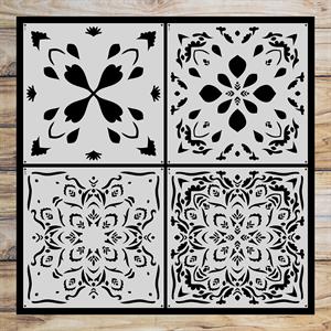 Craft Master Gilded Lines Blossom Mandala 8"x 8" Stencil Set - 4 Stencils - 921147