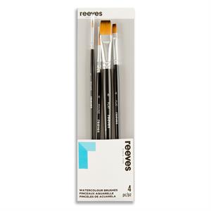 Reeves Synthetic Watercolour Brush Short Handle - Set of 4 - 921481