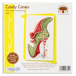 Bothy Threads Candy Canes Counted Cross Stitch Kit - 18 x 30cm - 925732