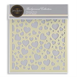 JRC 8x8" Background Stencil - Floating Hearts - 940444