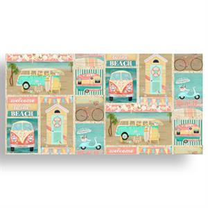 Sewing Online Cotton Craft Fabric 110cm wide x 1/2m Beach Travel Collection-Patchwork - 942057