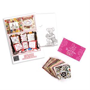 Cross Patch Flower Power Aurifil Thread Pack with Crinoline Lady Panel & Mini Charm Pack - 945603