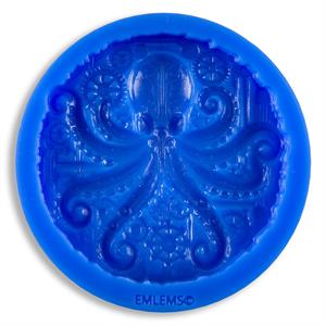 Emlems Steampunk Round Octopus Plaque Silicone Mould - 950868