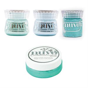 Tonic Studios Nuvo Mixed Media Christmas Blue Collection - 4 Jars - 967137