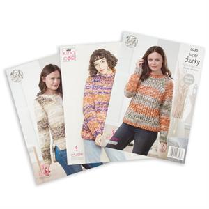 King Cole Super Chunky Set of 3 Patterns - 6 Mixed Sweater Patterns - 971808