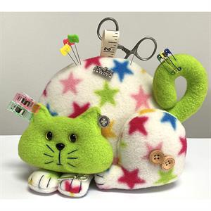 Daisy Chain Designs Handy Helper Cat Tidy, Pincushion Pattern & Starter Kit in Star Fleece  - 974970