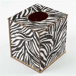 Crystal Art Square Tissue Box - Zebra - 13x14 x11cm - 980629