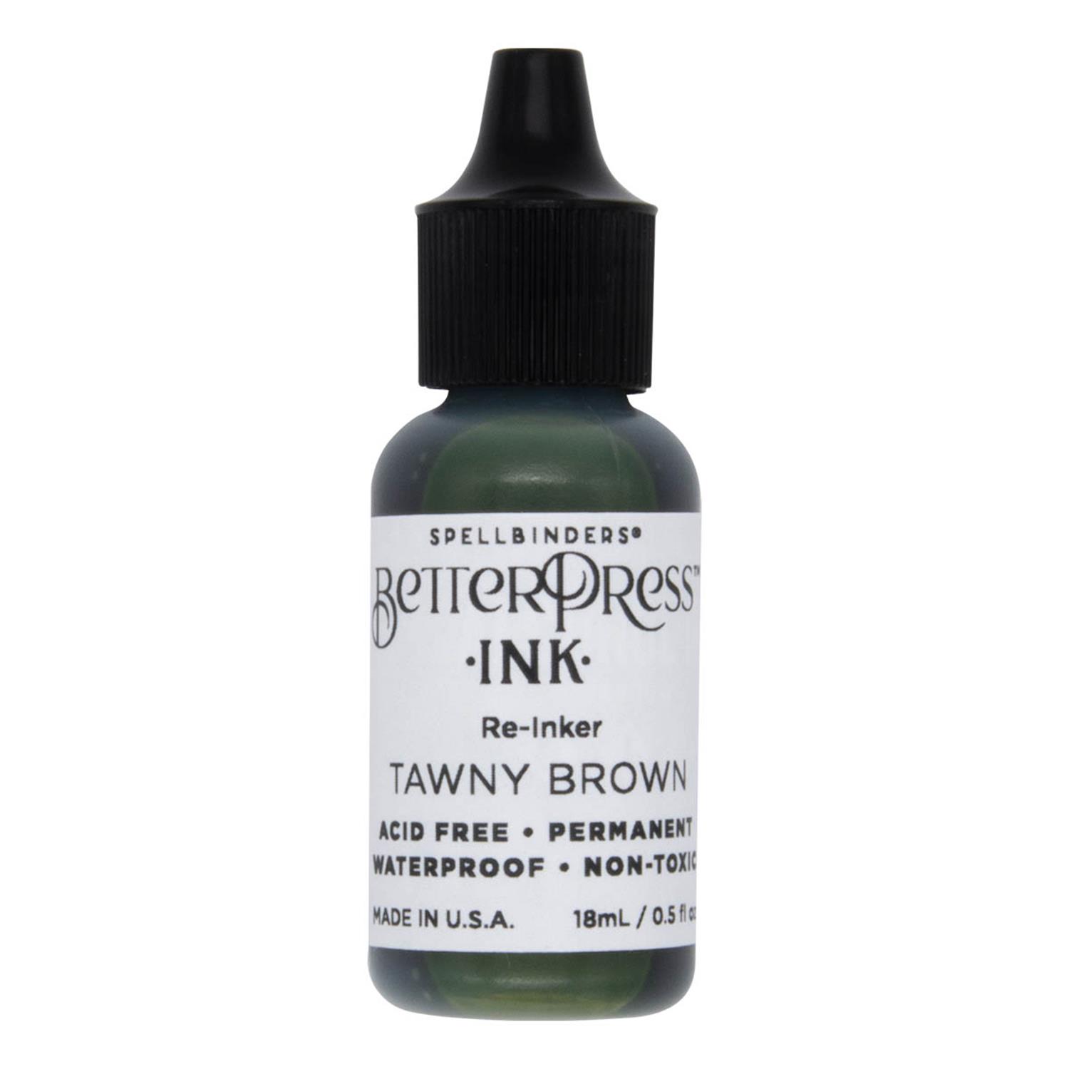 Spellbinders BetterPress Ink Re-Inker Pick N Mix - Choose 2 - Tawny Brown