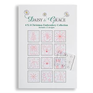 Daisy & Grace Christmas 4 X 4 Embroidery Pattern & 4 X 4 Template - 988960