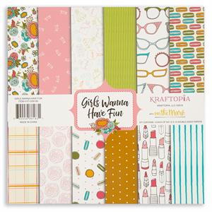 Kraftopia Girls Wanna Have Fun 12x12" Double-Sided Paper Pad - 4 x 6 Designs - 24 Sheets - 990671
