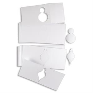 Red Button Die-Cut Aperture Cards - 50 x Snowman & 50 x Bauble - Includes Templates - 990899