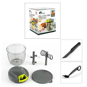 Piranha Pull and Chop Jumbo 900ml Food Processor with FREE V Knife & Spiral Cutter - 993763