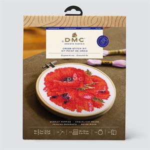 DMC Scarlet Poppies  by Aksinya Nizhnik Intermediate Cross Stitch Kit - 995705