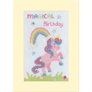 Bothy Threads Magical Birthday Greetings Card Counted Cross Stitch Kit - 10 x 16cm - 997111