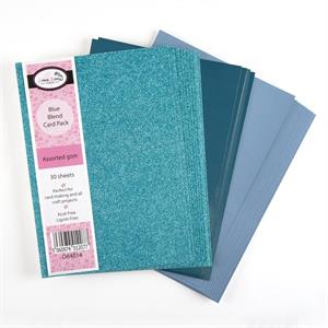 Dawn Bibby Creations 30 x A4 Sheets Glitter, Mirror & Pearl Card - Blue Blend - 997132
